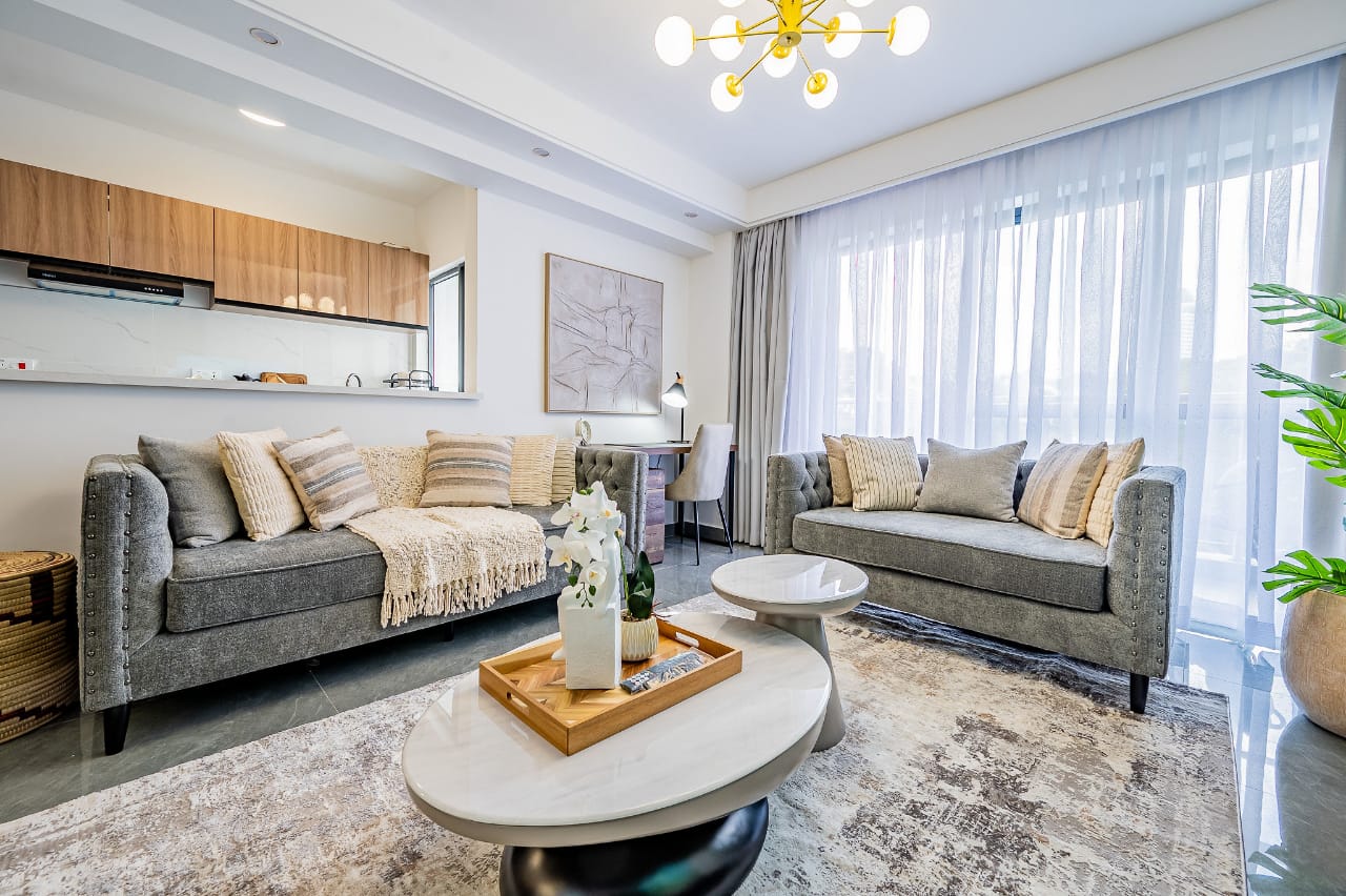 Relaxation corner in Riverside Nairobi apartment