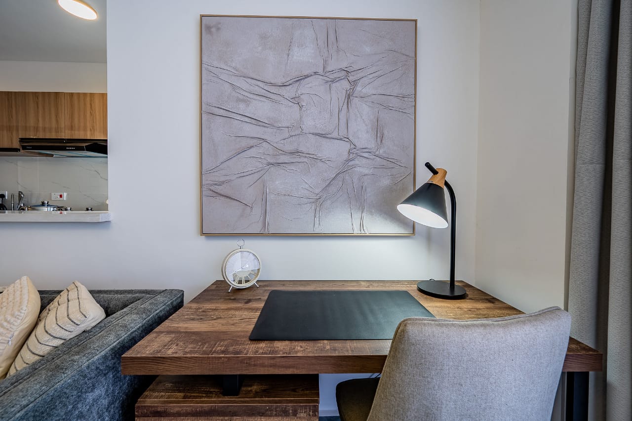 Dedicated work area in Riverside Nairobi apartment